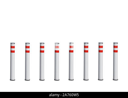 Road column isolated on a white background. Road safety Stock Photo