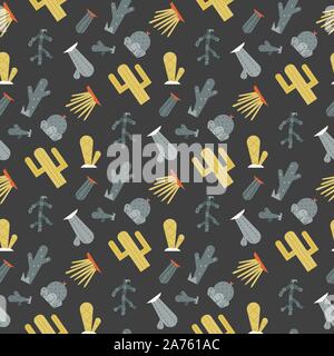 Cactus vector seamless pattern Stock Vector