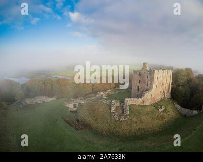 Norham Castle once the most dangerous place in England built by the Bishops of Durham this part of Northumberland was the Prince Bishops  Principality on the Scottish Border. Stock Photo