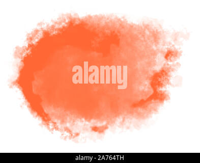 Red cloud watercolor splash on white background. Stock Photo