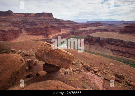 Balancing rock & Colorado River Canyonlands National Park Stock Photo