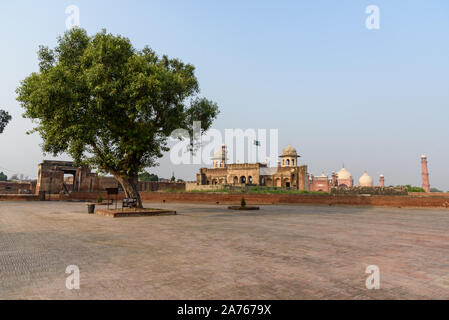 LAHORE, PAKISTAN -SEP 23, 2016: Frontal view of the Shahi Qila, the Lahore Fort in Lahore Pakistan. Stock Photo