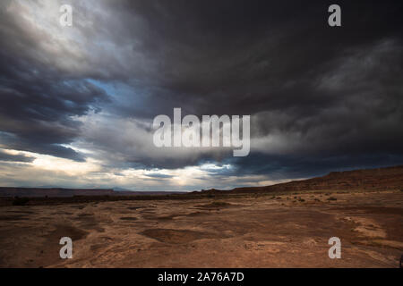 Dramatic sky in the high desert of the Colorado Plateau. Stock Photo