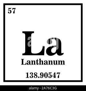 Lanthanum Periodic Table of the Elements Vector illustration eps 10. Stock Vector