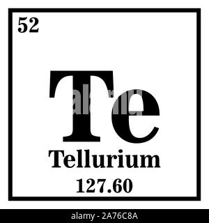 Tellurium Periodic Table of the Elements Vector illustration eps 10. Stock Vector