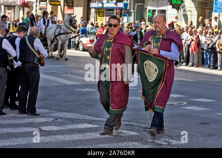 Vrsac, Serbia September 22, 2019. Traditional manifestation of grape harvest days. Passage of master winemakers. Stock Photo