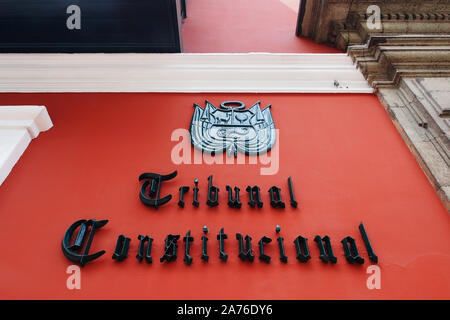 Facade of the Constitutional Tribunal of Peru, in Lima. Stock Photo