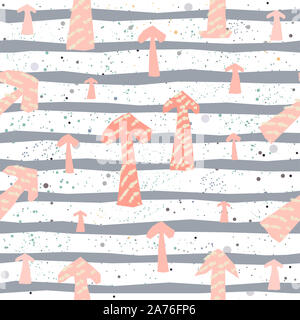Childish Seamless Texture with Arrows. Hand Drawn Design With Brush. Vector Illustration. Stock Photo