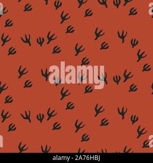 Bird animal footprint seamless vector pattern. Stock Vector