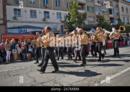 Vrsac, Serbia September 22, 2019. Traditional manifestation of grape harvest days. The orchestra participates in the program. Stock Photo