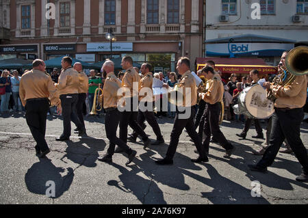 Vrsac, Serbia September 22, 2019. Traditional manifestation of grape harvest days. The orchestra participates in the program. Stock Photo