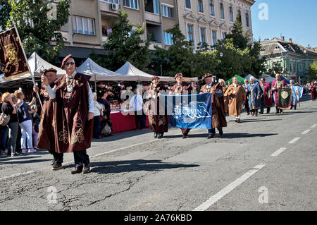 Vrsac, Serbia September 22, 2019. Traditional manifestation of grape harvest days. Passage of master winemakers. Stock Photo