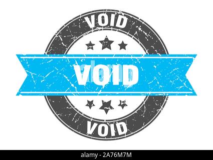 void round stamp with turquoise ribbon. void Stock Vector
