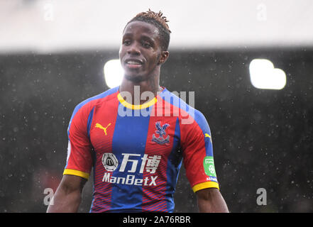 LONDON, ENGLAND - SEPTEMBER 22, 2018: Wilfried Zaha of Palace pictured during the 2018/19 English Premier League game between Crystal Palace FC and Newcastle United at Selhurst Park. Stock Photo