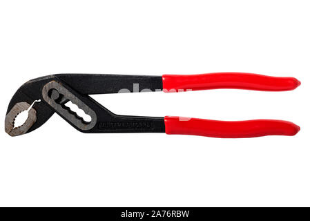A pair of boiler pump pliers on a white background Stock Photo