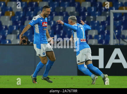 Napoli's José María Callejón celebrates after scoring during a Serie A ...