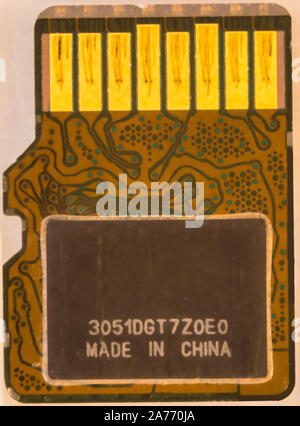 macro of secure digital memory card Stock Photo