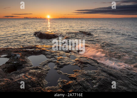 Lake Superior sunrise, Schroeder, Autumn, MN, USA, by Dominique Braud/Dembinsky Photo Assoc Stock Photo