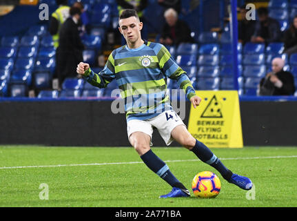 LONDON, ENGLAND - DECEMBER 8, 2018: Phil Foden of City pictured prior to the 2018/19 Premier League game between Chelsea FC and Manchester City at Stamford Bridge. Stock Photo