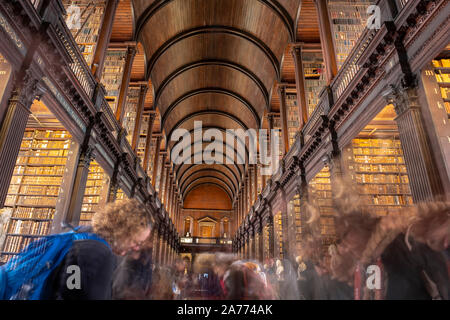 The Long Room, Trinity College Library, Dublin, Ireland Stock Photo