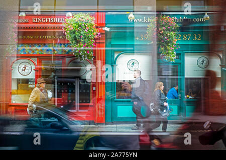 Facade of Kingfisher restaurnt, Parnell street, Dublin, Ireland Stock Photo