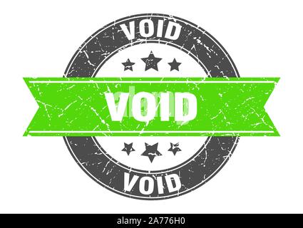 void round stamp with green ribbon. void Stock Vector