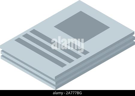 stacked letter paper correspondence postal mail isometric vector illustration Stock Vector