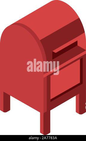 red mailbox correspondence postal mail isometric vector illustration Stock Vector