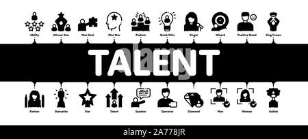 Human Talent Minimal Infographic Banner Vector Stock Vector