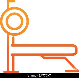 bench press exercise sport fitness gradient line vector illustration Stock Vector