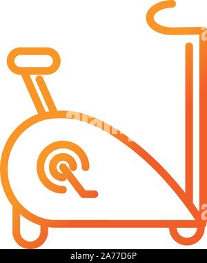 stationary bicycle sport gym fitness gradient line vector illustration Stock Vector