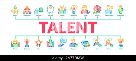 Human Talent Minimal Infographic Banner Vector Stock Vector