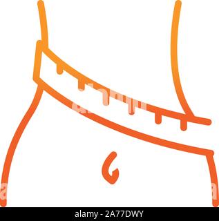 body tape measure sport fitness gradient line vector illustration Stock Vector