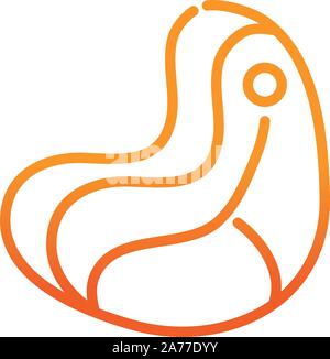 protein meat beef steak food gradient line vector illustration Stock Vector