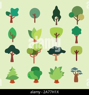 trees icon set pack, High Quality variety symbols Vector illustration ...