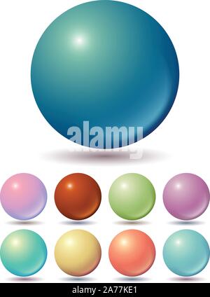 Set of muted color balls Stock Vector