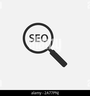 Search, seo icon. Vector illustration, flat design Stock Vector