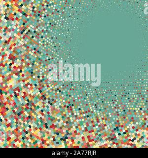 Flat colored ornament with retro halftone dots Stock Vector