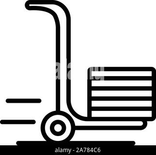 Hand wheel truck icon, outline style Stock Vector