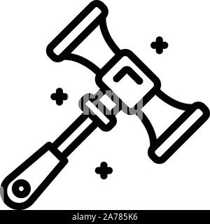 Medical hammer icon, outline style Stock Vector
