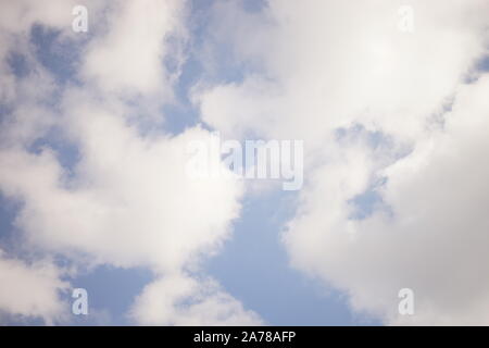 Blue sky with white clouds, natural heaven background Stock Photo