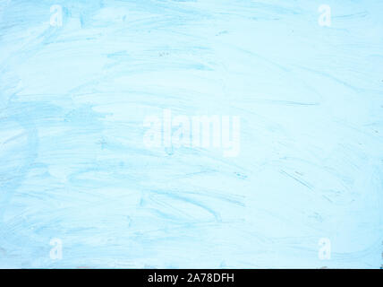 Watercolor blue brush strokes background design on white paper.Top view , flat lay , copy space . Stock Photo