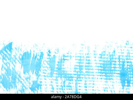 Watercolor blue brush strokes background design on white paper.Top view , flat lay , copy space . Stock Photo