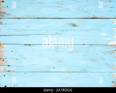 Close-up of background from old planks blue colored . Copy space , top view . Stock Photo