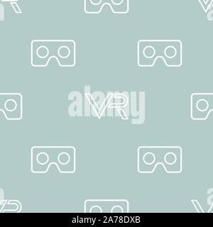 Seamless Vector Pattern With VR Logos Stock Vector