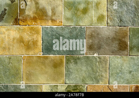 rustic stone tile wall background Stock Photo