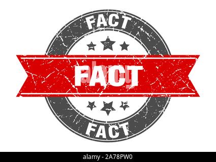 fact round stamp with red ribbon. fact Stock Vector