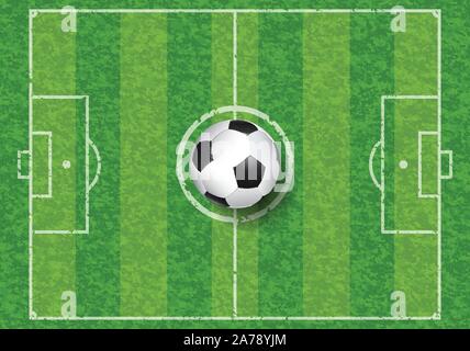 Soccer Ball on Football Field Stock Vector