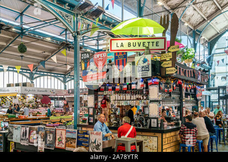 central market hall , La Buvette Des Halles , Dijon, France, Stock Photo