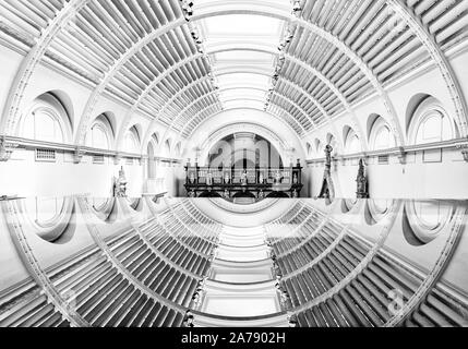 Reflections of the ceiling in the Victoria and Albert Museum, London England UK Stock Photo